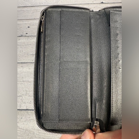 Louis Vuitton Long Wallet Zippy Vertical Ardoise Black Taiga - Picture 11 of 16